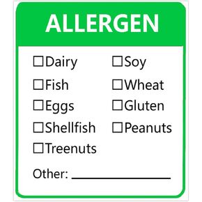 Remarkable Allergen Warning Stickers Labels - 1.8 X 2 Inch Fluorescent Green Food Rotation Labels Removable Allergen Warning Label 500 Adhesive Allergy Stickers