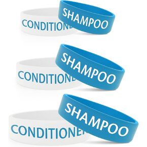 BottleGrabster Reusable Plastic Bottle Labels - Removable Waterproof Bottles Label Bands for Shampoo Conditioner Shower Bottle Pump Dispenser, Shampoo & Conditioner - 6 Pieces