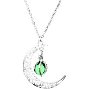 Enchanted moonstone Glow necklace Moon Pendant Chain Jewelry Healing Natural Quartz Crystal Gemstone