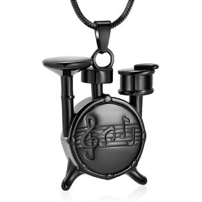 Memorial Cremation Jewelry for Ashes Music Drum Set Shaped Urn Necklaces for Human Dog Cat Keepsake Pendant Jewelry with Fill Kit