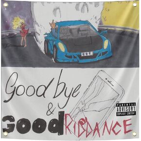 ملصق ERICAT Goodbye & Good-Riddance Flag Ju-ice ملصق Wrld نسيج 3 × 3 أقدام لافتة لغرفة الكلية والسكن للرجال كهف ديكور جداري بألوان زاهية طباعة عالية الدقة in Kuwait