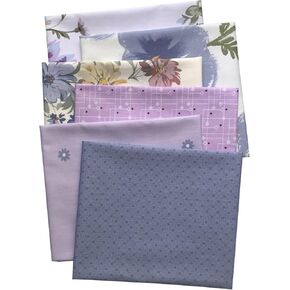 6Pcs 18x22 inches Floral Cotton Fabric Cute Blue Pink Color Fat Quarter Bundles Patchwork Printed Patterns Sewing Patchwork Precut Fabric for DIY Artcraft