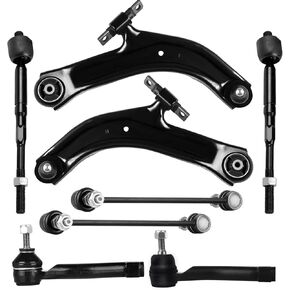 OCPTY - New 8-Piece Fit 2007 2008 2009 2010 2011 2012 For Nissan Sentra Sedan 2.0L 2.5L- 2 Front Lower Left Right Control Arm And Ball Joint 2 Sway Bar Link 2 Outer 2 Inner Tie Rod End