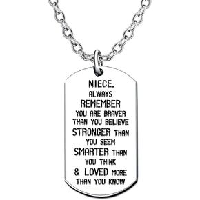 قلادة لاوهونمين لابنة للنساء والبنات مجوهرات ملهمة من العم العمة، أنت أكثر شجاعة وأقوى وأكثر ذكاءً مما تعتقد in Kuwait