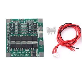 4S BMS,Boxwizard 4S Battery Management System 4S 30A 14.8V Li Ion Lithium Battery PCB Board Balance with Wire 4S BMS