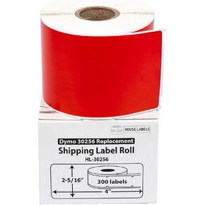 HOUSELABELS Compatible DYMO 30256 RED Shipping Labels (2-5/16" x 4"), Strong Permanent Adhesive, Compatible with DYMO LW 450, 4XL, Rollo & Zebra Desktop Printers, 1 Roll /300 Labels