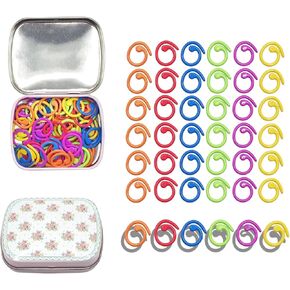 Hilsayum 30PCS Metal Stitch Markers Helical-Shaped Crochet Markers Ring Multicolor Crochet Locking Markers for Knitting and Crocheting (Multicolor)