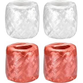 MECCANIXITY Polyester Nylon Plastic Rope Twine Household Bundled for Packing Gardening Craft,1000m Total Length,Red,White Pack of 4