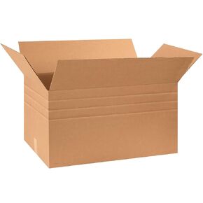 Aviditi MD301716 Multi-Depth Corrugated Cardboard Box 30" L x 17" W x 16" H, Kraft, for Shipping, Packing and Moving (Pack of 15)