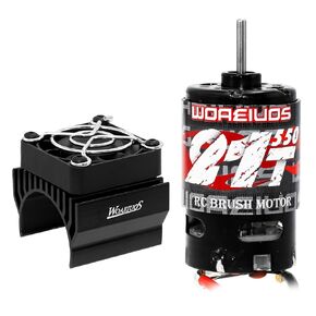 محرك مصقول WOAEIUOS 550 12T & 80A ESC محرك مصقول ESC ومجموعة مبدد حرارة لشاحنة 1/10 RC سيارة مائلة Arrma Granite Senton Typhon Redcat محوري HPI