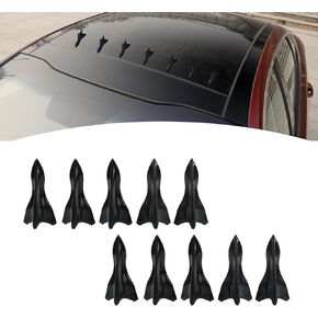 10 PCS Car Bumper Decorations, 1.57In x 3.14In x 0.59In Shark Fin Waterproof Vehicle Roof Spoiler Accessories, Universal Automotive Air Spoiler for Truck SUV Car (Carbon Fiber Black)