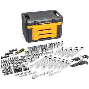 GEARWRENCH Mechanics Tool Set in 3 Drawer Storage Box, 232 Piece