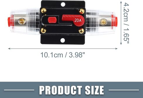 Car Reset Circuit Breaker 20A DC 12-48V Circuit Breaker Fuse Holder for Car Audio Marine Boat Stereo Switch Inverter (Pack of 3) in Saudi Arabia
