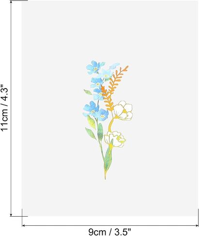 PATIKIL 80 Pcs Dried Flower Stickers, 2 Sets Pressed Floral Sticker for Crafts Scrapbooking Journal Laptop, Blue in Saudi Arabia