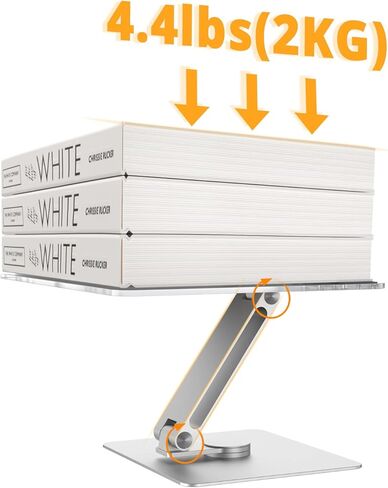 حامل كتب أكريليك، دوار، لوحة شفافة، يدور 360 درجة، زاوية ارتفاع قابلة للتعديل، قابل للطي، حامل كتب للقراءة، حامل الكمبيوتر المحمول، WFH، الدراسة، حامل الكتابة، الحد الأدنى in Kuwait