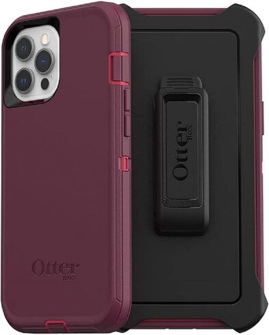 OtterBox Defender Series Screenless Edition Case for iPhone 12 Pro Max (Only) - Holster Clip Included - Non-Retail Packaging - Berry Potion Pink in Saudi Arabia