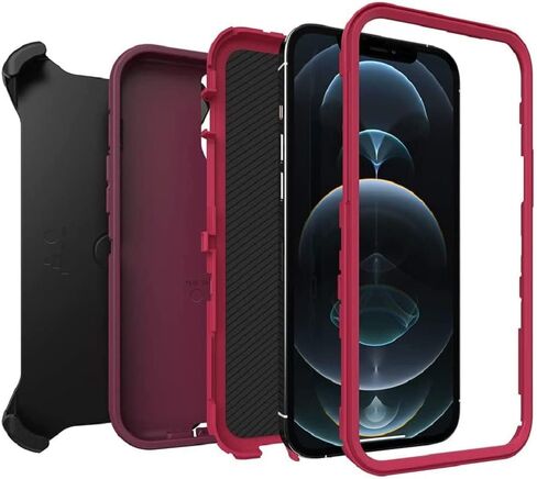 OtterBox Defender Series Screenless Edition Case for iPhone 12 Pro Max (Only) - Holster Clip Included - Non-Retail Packaging - Berry Potion Pink in Saudi Arabia