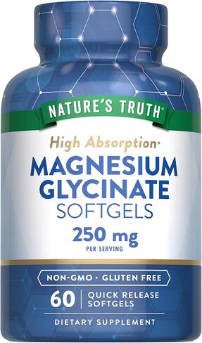 Nature's Truth Magnesium Glycinate Softgels | 250mg | 60 Pills | High Absorption | Non-GMO & Gluten Free Supplement in Saudi Arabia