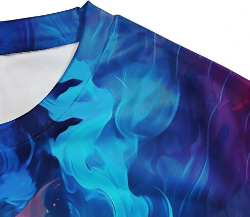 Colorful T-Shirts for Men 3D Neon Abstract Tee Adult Summer Casual Shirts in Kuwait