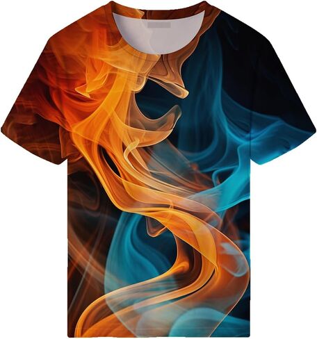 Colorful T-Shirts for Men 3D Neon Abstract Tee Adult Summer Casual Shirts in Kuwait
