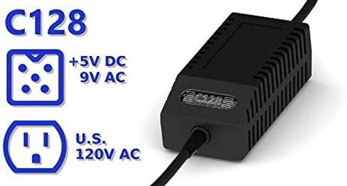 C128 PSU Modern Black US - استبدال مصدر الطاقة Commodore 128، قابس أمريكي in Kuwait