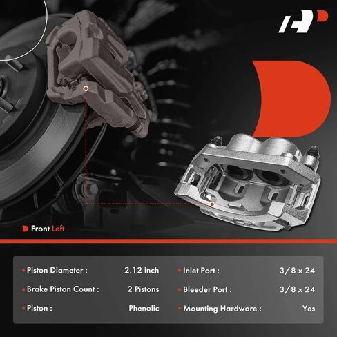 مجموعة فرجار قرص الفرامل A-Premium مع دعامة متوافقة مع موديلات مختارة من Ford - E-150/Econoline 2004-2006، E-150 Club Wagon 2004-2005 - جانب السائق الأيسر الأمامي in Saudi Arabia