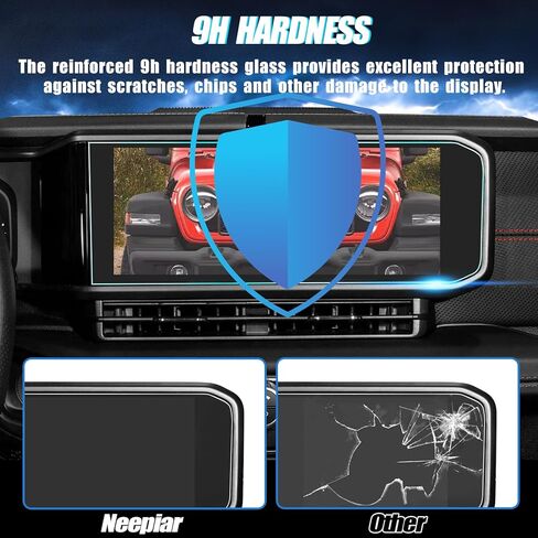 واقي شاشة غير لامع متوافق مع 12.3 بوصة 2024 Jeep Wrangler JL/Gladiator JT/Wrangler 4XE GPS للملاحة التي تعمل باللمس وملحقات طبقة حماية من الزجاج المقسى (مضادة للوهج) in Kuwait