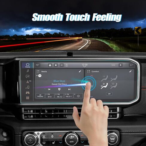 واقي شاشة غير لامع متوافق مع 12.3 بوصة 2024 Jeep Wrangler JL/Gladiator JT/Wrangler 4XE GPS للملاحة التي تعمل باللمس وملحقات طبقة حماية من الزجاج المقسى (مضادة للوهج) in Kuwait