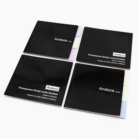 كتيب ملاحظات لاصقة مقسم شفاف، علامة تبويب صفحات ذاتية اللصق شفافة من موراندي، سهلة النشر للمدرسة، المكتب، دفتر الملاحظات، ألوان متنوعة، كتيبان/حزمة in Kuwait