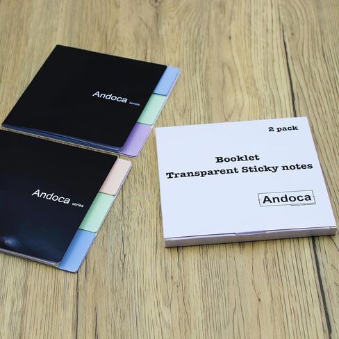 كتيب ملاحظات لاصقة مقسم شفاف، علامة تبويب صفحات ذاتية اللصق شفافة من موراندي، سهلة النشر للمدرسة، المكتب، دفتر الملاحظات، ألوان متنوعة، كتيبان/حزمة in Kuwait