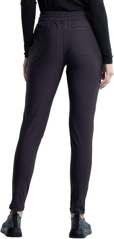 Cherokee Women's Scrub Set, 7 Pockets V-Neck Top with a Curved Hemline CK840 & Mid Rise Tapered Leg Drawstring Pant CK095, Pewter- M Top/M Pant in Saudi Arabia