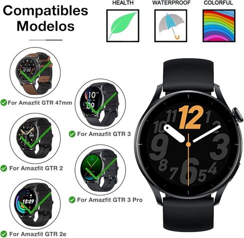 أساور ساعة 22 ملم لـ Amazfit GTR 47mm/ GTR 2 3 4، سوار معصم متوافق مع GTR 2e/ GTR 3 Pro in Kuwait