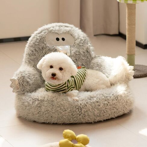 MEWOOFUN Cute Plush Cat Bed, Indoor High Cushion Donut Donut Puppy Bed, Cozy Pet Sofa for Small Dogs and Cats Cartoon Soft Bed in Saudi Arabia