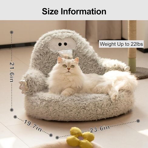 MEWOOFUN Cute Plush Cat Bed, Indoor High Cushion Donut Donut Puppy Bed, Cozy Pet Sofa for Small Dogs and Cats Cartoon Soft Bed in Saudi Arabia
