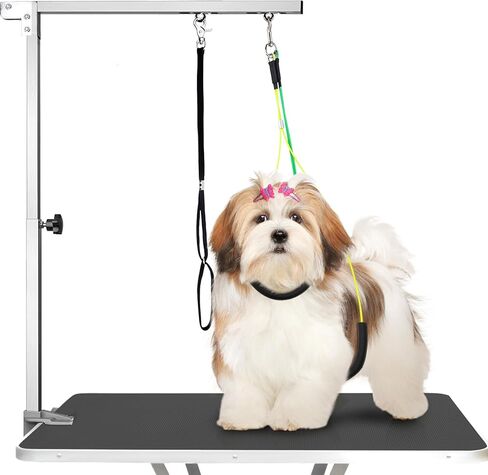 Dog Grooming Table Arm - 37" Dog Grooming Arm Dog Grooming Stand with Loop Noose Foldable Dog Grooming Harness for Small Medium Dogs (Silver) in Kuwait