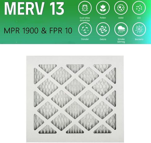 (4 عبوات) 20 × 20 × 1 مرشحات هواء للفرن، MPR 1900 & FPR 10، مرشح هواء مطوي MERV 13 (الحجم الفعلي: 19.50 بوصة × 19.50 بوصة × 0.75 بوصة) in Kuwait