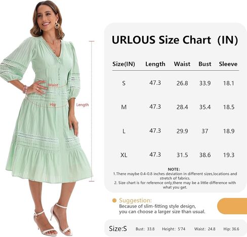 Women’s Summer Puff Sleeve V Neck Hollow Lace Ruffle Casual Boho Dress B-light Blue in Saudi Arabia
