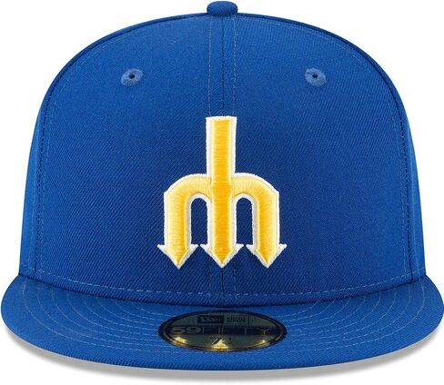 قبعة New Era MLB 59FIFTY Cooperstown Authentic Collection مناسبة للعب في الميدان (AS1، رقمية، رقمية_7_and_1_Eighth، سياتل مارينرز بلو كوبرستاون) 7 1/8 in Saudi Arabia