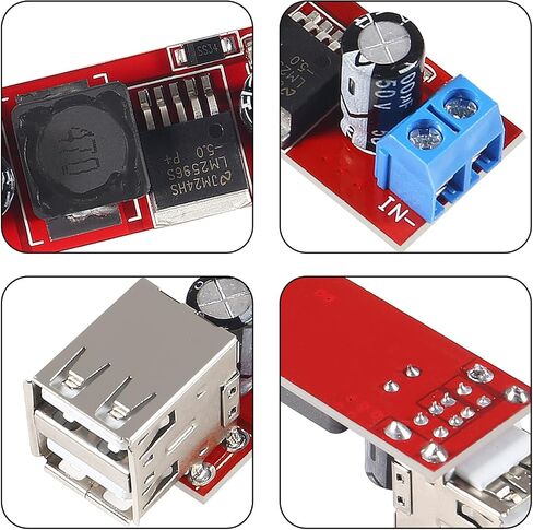 10pcs DC-DC Converter Buck Step-Down LM2596 Double USB Charger Power Supply Module DC-DC 9V/12V/24V/36V to 5V USB 3A. in Saudi Arabia