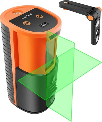Laser Level, 100Ft Self Leveling Green Cross Line Laser Level for Construction and Hanging, 4 Adjustable Brightness, Sliding cover switch to protect window, Built-in charging and Magnetic Bracket in Saudi Arabia