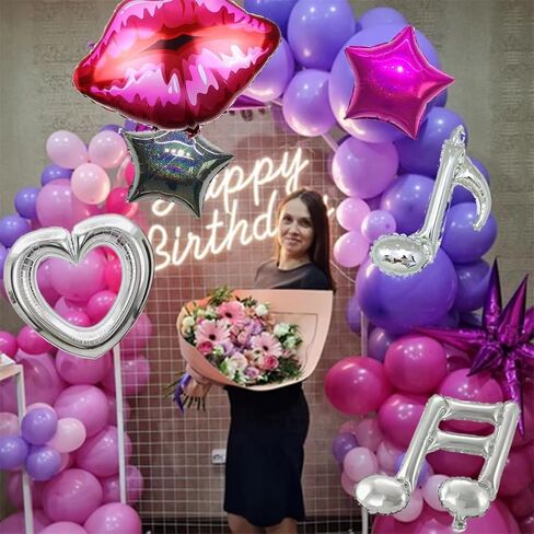 12 Pcs Sing Girl Birthday Party Balloons, Popular Vocalist Party Supplies Music Aluminum Foil Balloon Singer Themed Party, Girls Birthday Era Fans Celebration Party Supplies in Saudi Arabia