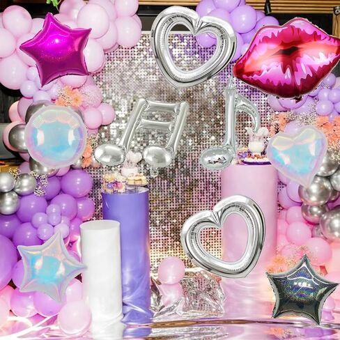 12 Pcs Sing Girl Birthday Party Balloons, Popular Vocalist Party Supplies Music Aluminum Foil Balloon Singer Themed Party, Girls Birthday Era Fans Celebration Party Supplies in Saudi Arabia