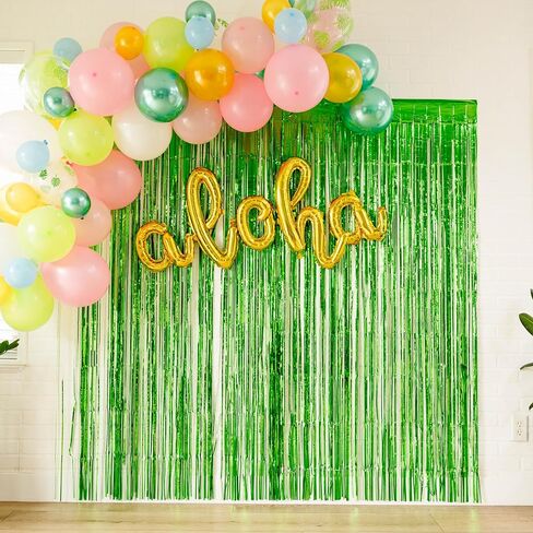 Penny & Pigment Hawaiian Party Decorations - Cursive "Aloha" Balloons, Clear Monstera Leaf Balloons, Summer Beach Pool Party Decorations, Luau Party Decorations - Includes Downloadable Content in Saudi Arabia