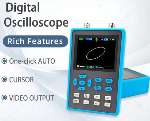 راسم الذبذبات DSO2512G، مولد إشارة بقناتين مع شاشة LCD بإضاءة خلفية 2.8 بوصة، عرض النطاق الترددي 120 ميجا هرتز، معدل أخذ العينات 500MSa/s، XY/YT/Roll، مشغل تلقائي/عادي/مفرد، طيف FFT، ARM وFPGA in Kuwait