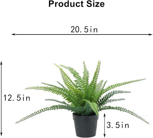 Artificial Boston Fern Plants Potted Faux Plants for Office Desk Home Farmhouse Indoor/Outdoor Decor in Kuwait