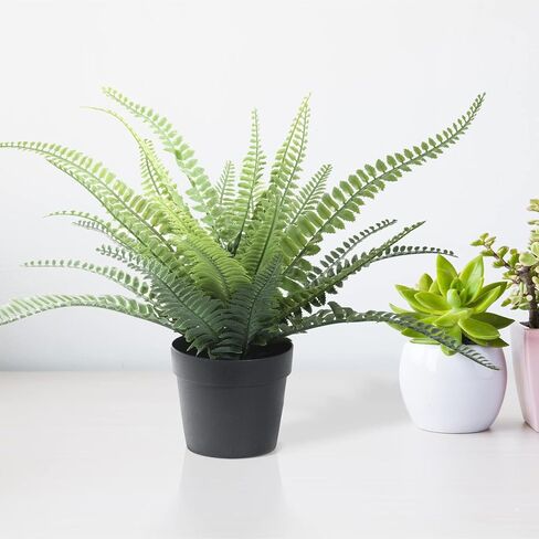 Artificial Boston Fern Plants Potted Faux Plants for Office Desk Home Farmhouse Indoor/Outdoor Decor in Kuwait