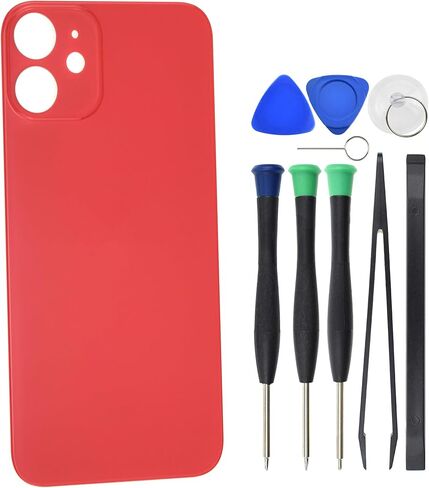 Red Back Glass Replacement for iPhone 12 mini with pre-cut adhesive in Saudi Arabia