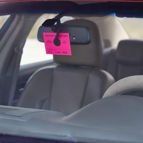 Juvale 100 Pack Temporary Parking Permit Hang Tags for Car Rear View Mirror, Valet Pass, Numbered 1-100 (Pink, 7.75 x 4.25 in) in Saudi Arabia