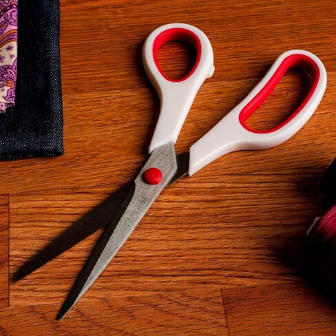 SINGER Fabric Scissors with Comfort Grip, 1-pack, Red & White in Kuwait