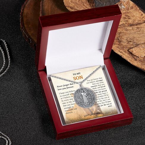 To My Son Gift Mens Necklaces Sterling Silvers Necklaces Pendant Charms For Necklaces With Chain Cross Crucifix Bible Prayer Necklaces Religious Amulet Jewelry Gift in Saudi Arabia
